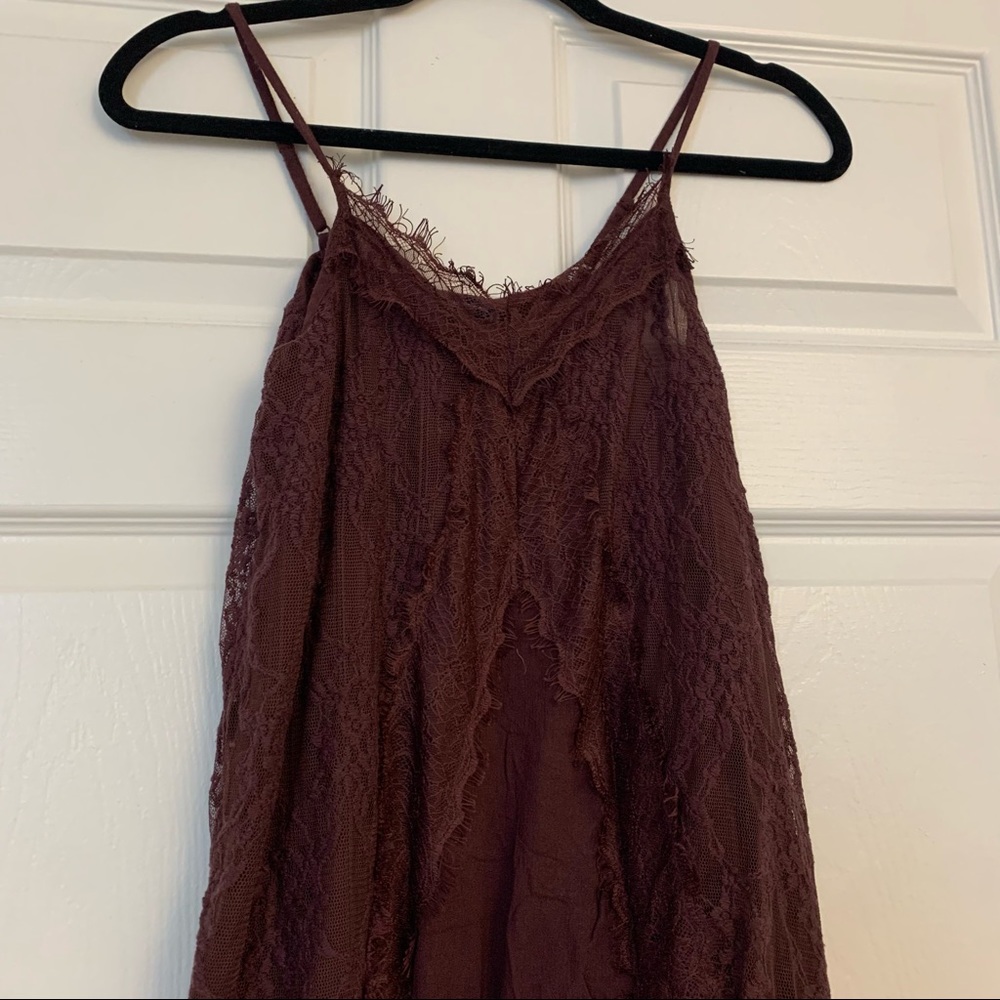 American Eagle Lace Maroon Burgundy Cami Tank